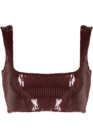 GALVAN Haut crop Beating Heart brodé de sequins