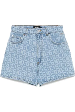 GCDS Short en jean à motif monogrammé