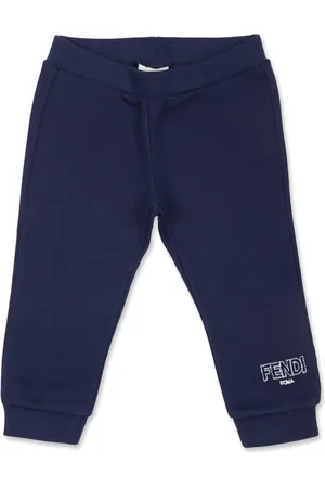 Fendi Pantalon de jogging en coton à logo brodé