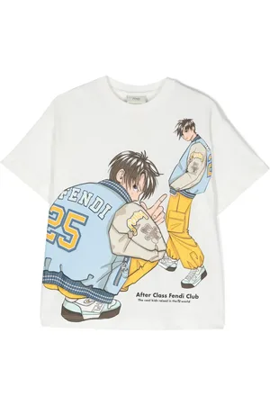 Fendi T-shirt en coton à imprimé graphique
