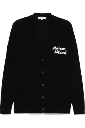 Maison Kitsuné Cardigan nervuré à broderies