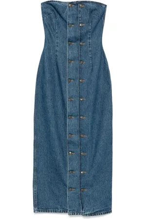 ROTATE Robe en jean à détail de bouton