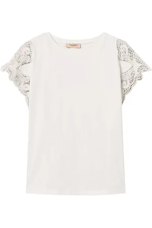 Twin-Set T-shirt à manches en dentelle