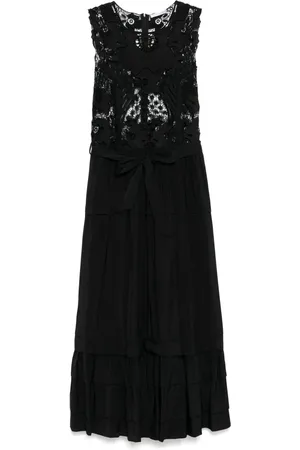 CENERE GB Robe longue à empiècements