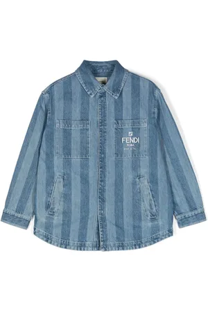 Fendi Veste en jean à logo brodé