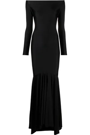 Atu Body Couture Robe longue évasée à épaules dénudées