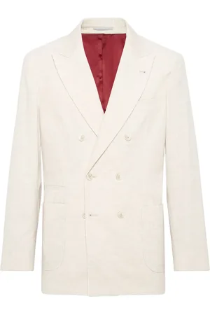 Brunello Cucinelli Blazer côtelé à boutonnière croisée