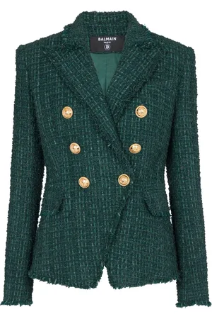 Balmain Veste en tweed à boutonnière croisée