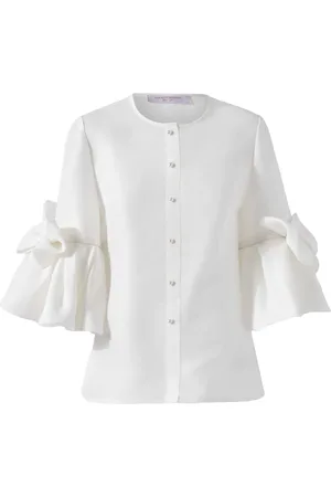 Carolina Herrera Blouse volantée à détail de nœud