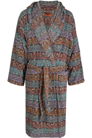 Missoni Peignoir rayé en éponge à capuche
