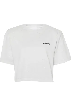 Halfboy T-shirt en coton à effet usé
