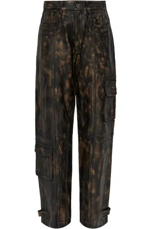 Gestuz Pantalon en cuir à coupe droite