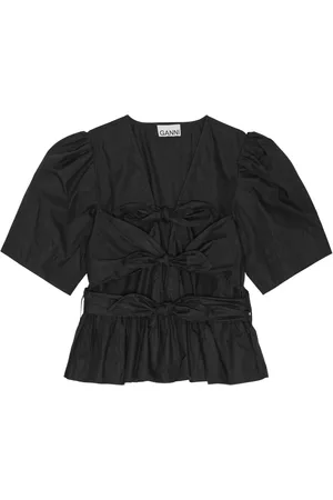 Ganni Blouse à détail de nœud