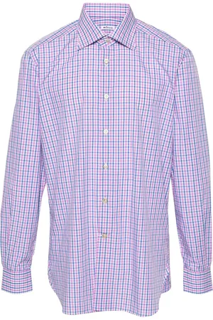 Kiton Chemise en coton à carreaux