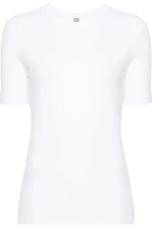 Totême T-shirt en coton à design nervuré