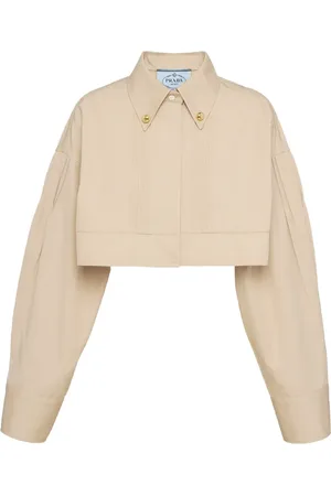 Prada Veste en coton à coupe crop