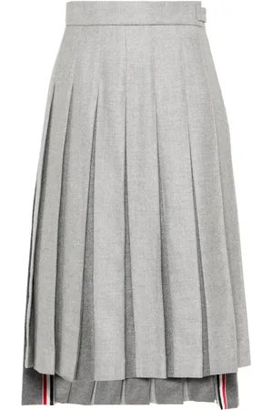 Thom Browne Jupe mi-longue en laine à design plissé