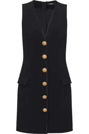Balmain Robe courte boutonnée à col v