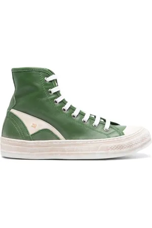 Moma Baskets montantes à empiècements en cuir