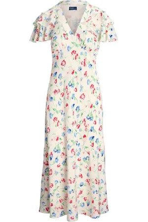 Ralph Lauren Robe mi-longue en soie à fleurs
