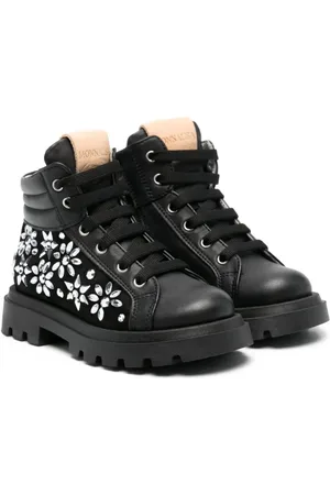 MONNALISA Bottes en cuir à ornements strassés