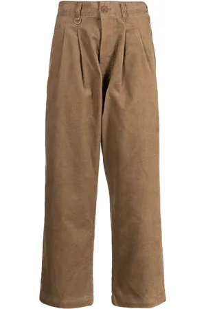 Chocoolate Pantalon droit côtelé à logo appliqué