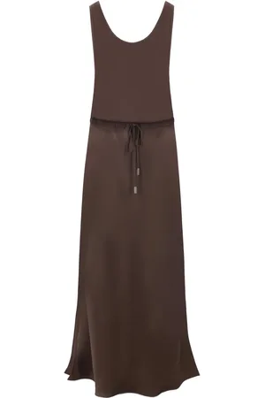 Brunello Cucinelli Robe en satin à coupe longue