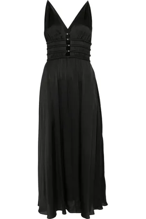 Maje Robe satiné à col v
