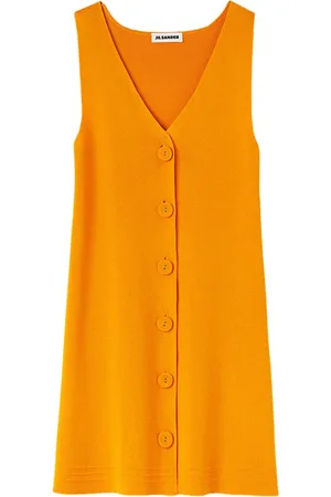 Jil Sander Robe courte en maille à col v