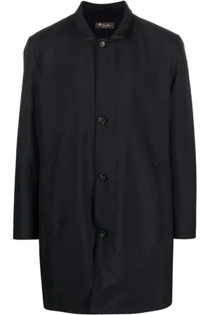 Loro Piana Manteau en cuir à boutonnière