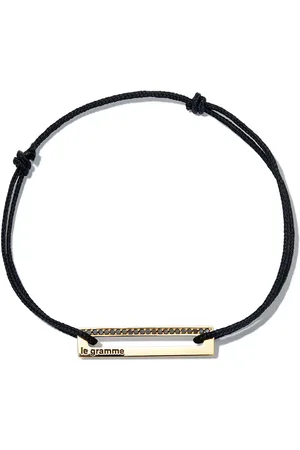 Le Gramme Bracelet Punched Cord en 18ct serti de diamants