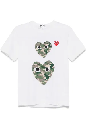 Comme des Garçons T-shirt en coton à imprimé coeur