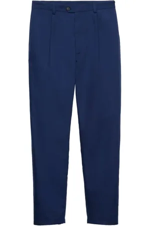 Prada Pantalon en popeline à taille élastiquée