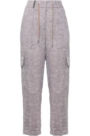 PESERICO SIGN Pantalon en lin à poches cargo