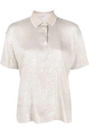 Brunello Cucinelli T-shirt à ornements de sequins