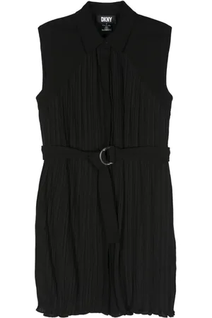 DKNY Robe-chemise mi-longue à design plissé