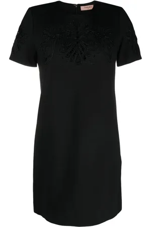 Twin-Set Robe courte ornementée à manches courtes