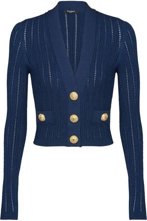 Balmain Cardigan crop à col v