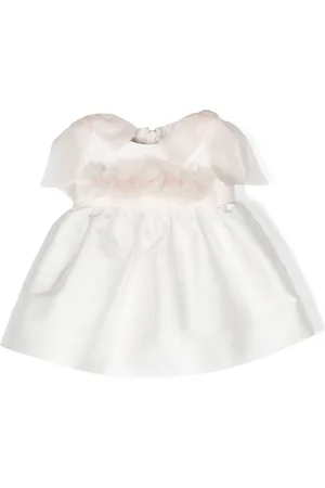 LA STUPENDERIA Robe en soie à fleurs appliquées