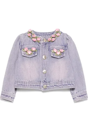 MONNALISA Jupe en jean à appliques fleurs