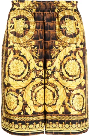 VERSACE Short en soie à imprimé Baroccodile