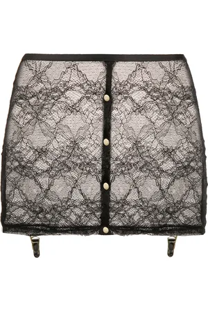 MAISON CLOSE Minijupe en dentelle à porte-jarretelle