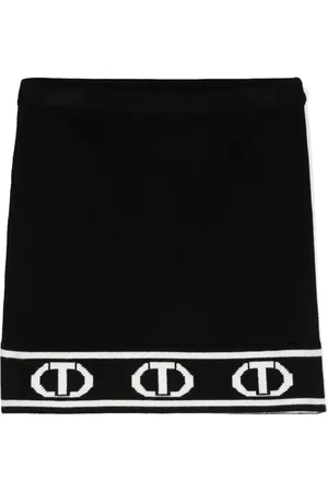 Twin-Set Minijupe à logo en intarsia