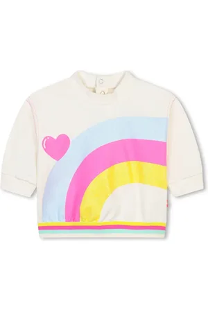 Billieblush T-shirt en coton à rayures arc-en-ciel