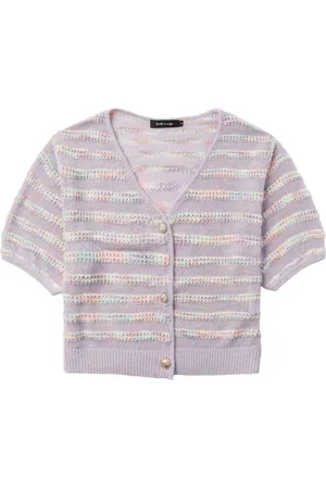 tout a coup Cardigan crop à rayures