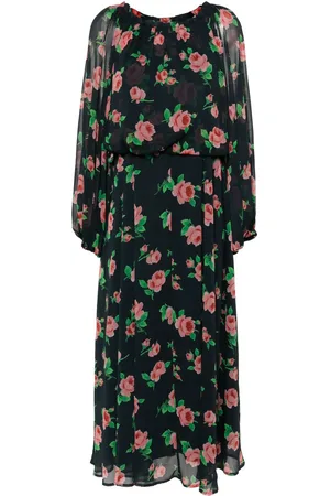 ROTATE Robe longue en soie à fleurs