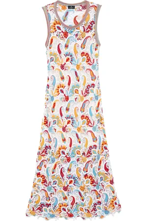 Etro Robe mi-longue à fleurs en dentelle