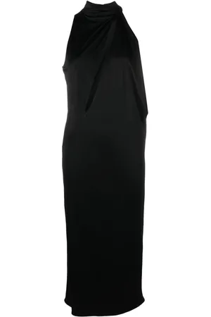 VERSACE Robe mi-longue fendue à dos nu