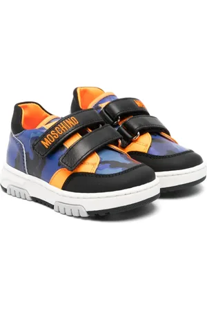 Moschino Baskets en cuir à logo brodé