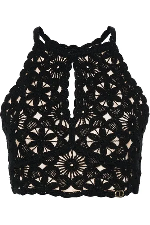 Twin-Set Haut en crochet à coupe crop